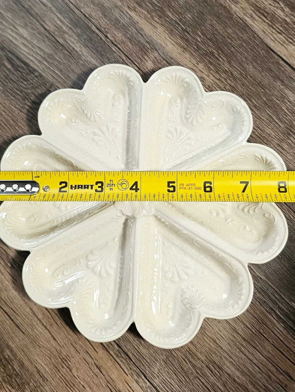 Staffordshire Heart Shortbread Mold Oyster Dish Vintage
